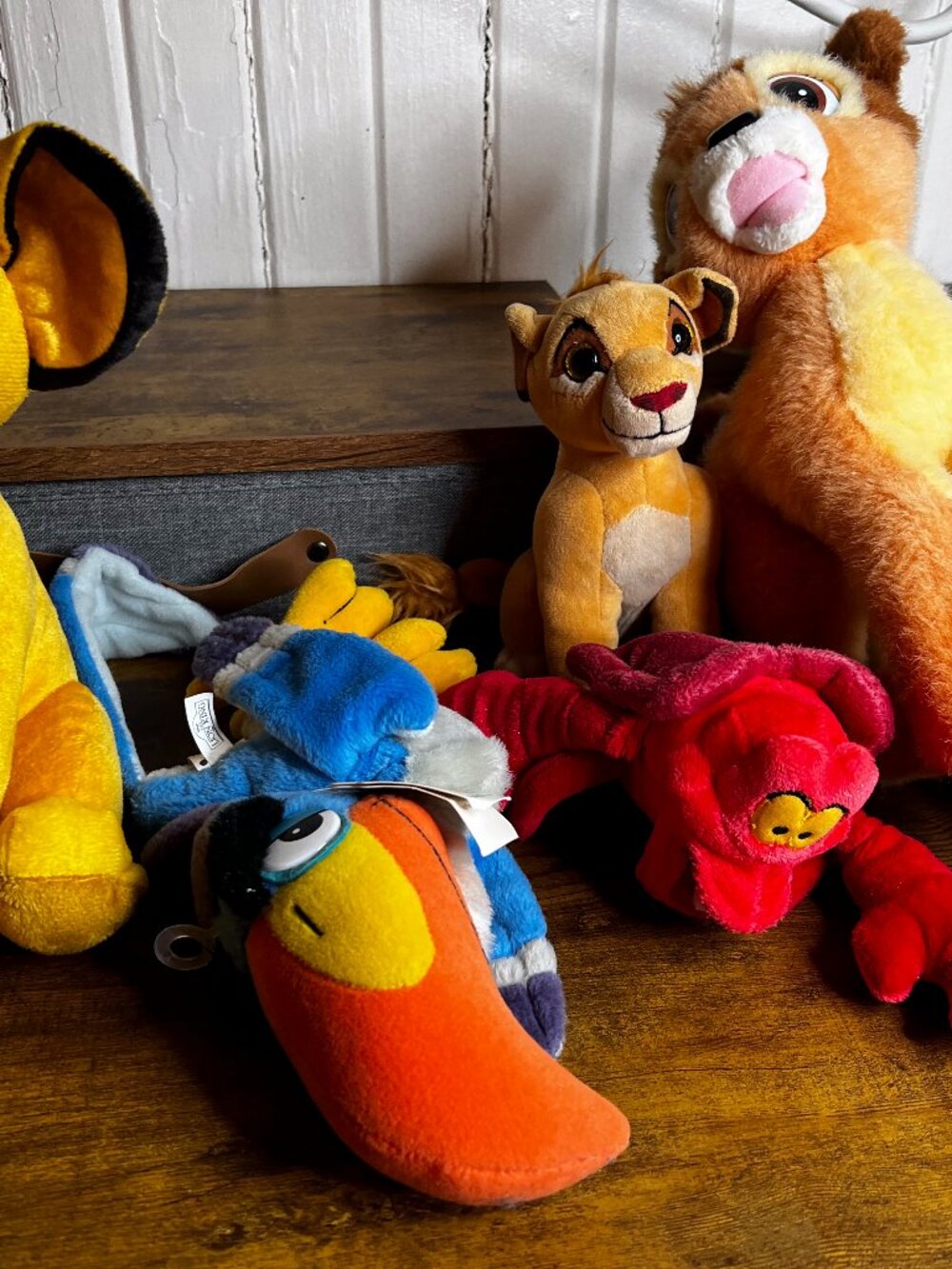 Disney Plush Set Vintage Bambi Disneyland Folded Legs Lion King Simba Zazu Sebas